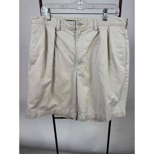 Polo Ralph Lauren Mens Beige Pleated Cotton Shorts Size 36 Blemishes